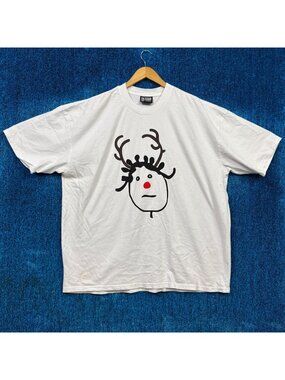Rihanna R20 Rhenna Red Nose Reindeer Baggy Christmas Tee XL